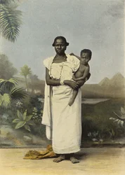 Mulher negra Et Son Enfant