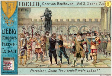 Cena da ópera Fidelio (chromolitho) de Beethoven