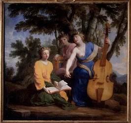 Representação das três Musas Melpomene, Erato e Polymnie (óleo sobre tela)
