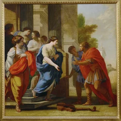 Durante a sua busca por Polia, Poliphilo é recebido por Filtrónia nas três portas (pintura sobre tela)
