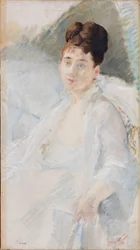 O Convalescente. Retrato de uma mulher de branco, 1877-1878.