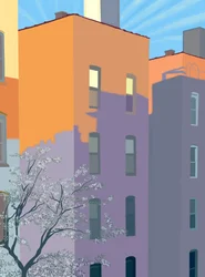 Sombras de edifícios num edifício