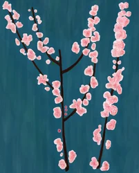 Ramos de cerejeiras em flor, Brooklyn (arte digital)