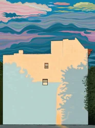 Casa e sombras de árvores
