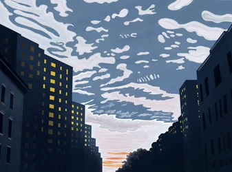 Looking east On 20th Street (arte digital)