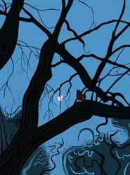 Moon and Robin 7 am, 2025 (arte digital)