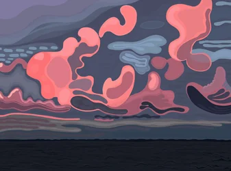 Oceano e nuvens, Brooklyn (arte digital)
