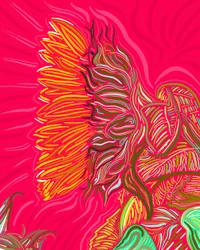 Um único girassol, c.2020-24 (arte digital)