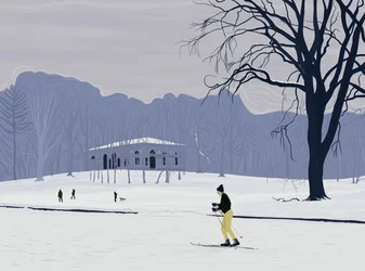 Esquiador, Prospect Park , Brooklyn (arte digital)
