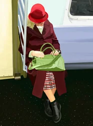 Mulher no metro (arte digital)