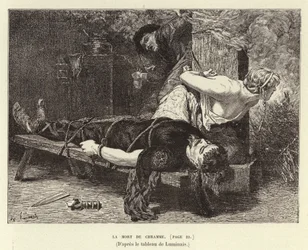 La Mort de Chramme. A morte de Chram, filho de Chlothar I, Rei dos Francos, 561 (gravura)