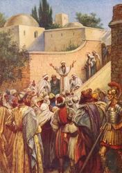 Pedro fala-lhes de Jesus (litografia a cores)