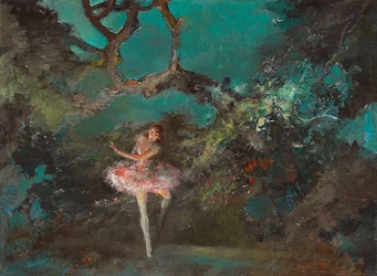 Rapariga do ballet no palco