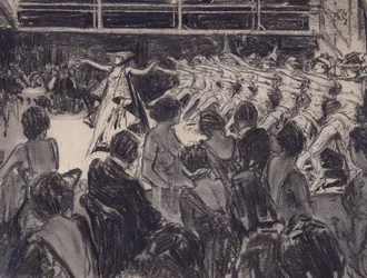 Cena de Cabaret (carvão sobre cartão preparado)