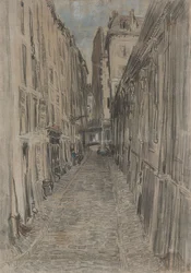 Rua em Paris (pastel sobre tela)