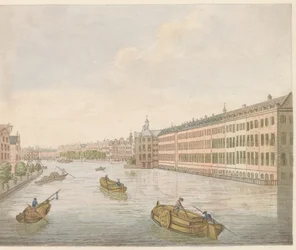 Vista do Binnen-Amstel, cerca de 1810-1813 Vue du Blaauwe-Brug, prêmio de l