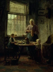 A Family Meal, c.1890 (óleo sobre tela)