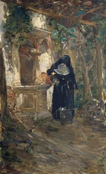 Freira no poço, de Ezechiele Acerbi (1850-1920), óleo sobre tela, 92,5x57,5 cm