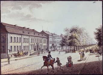 Vista da Ópera, Berlim (caneta e tinta sobre papel)