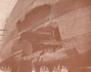 O efeito mortal de um torpedo, c1917 1919