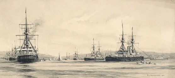 A Esquadra da Mancha em Lamlash: a regata de vela de 1901