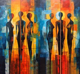 Desenho de silhueta humana, poster a cores, impressões de belas artes, impressões de belas artes a pedido