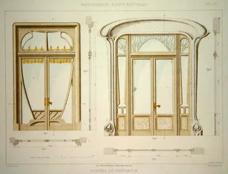 Desenhos para portas de hall, ilustração da 