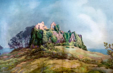 Castelo de Oystermouth, perto de Swansea, Gales, 1924-1926.