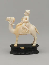 Cavalo preto, peça de xadrez, Índia, cerca de 1820