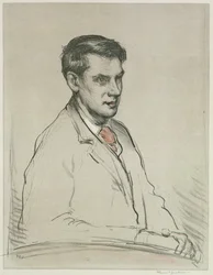 Retrato de Alfred Orage (lápis e aguarela sobre papel)