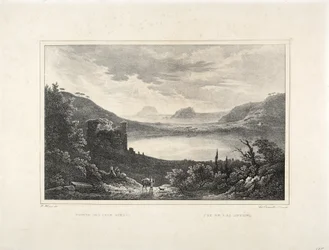 Vista, de, lago, Averno