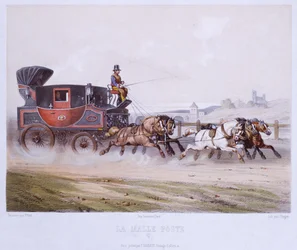 O treinador de correio, gravado por Charles Bargue (1826-83)