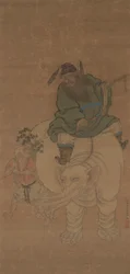 Zhong Kui Montar um Elefante