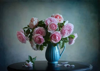 Delicado ramo de rosas cor-de-rosa