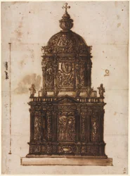 Projeto para um cibório, 1600s.