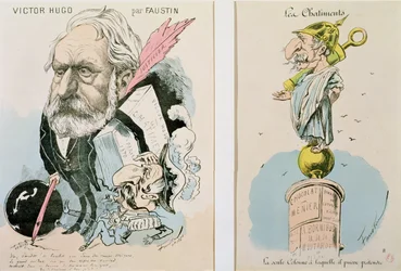 Caricaturas de Victor Hugo (1802-85) e Napoleão III (1809-73) 1870