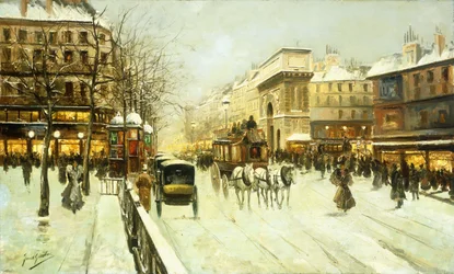 Paris Street Scene (óleo sobre tela)