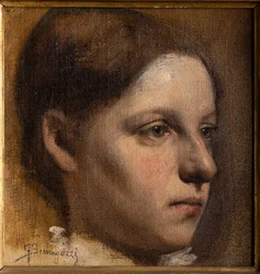 Retrato de uma rapariga (óleo sobre cartão)
