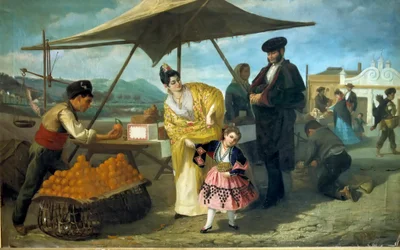 Banquinho de laranjas, século XIX (pintura a óleo)