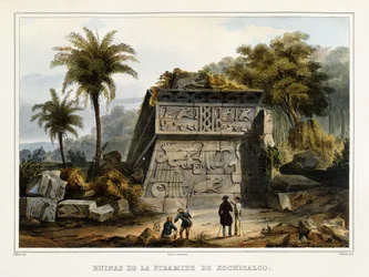Ruínas da pirâmide de Xochicalco, 1839