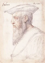 Retrato de Andrea Doria de perfil à esquerda, da ordem do Tosão de Ouro,