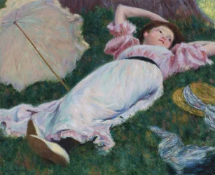 Impressionismo : Mulher reclinada par Zandomeneghi, Federico (1841-1917), c. 1890. Óleo sobre tela, 50x60. Coleção Particular