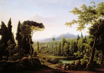 Vista da Villa de Adriano perto de Roma