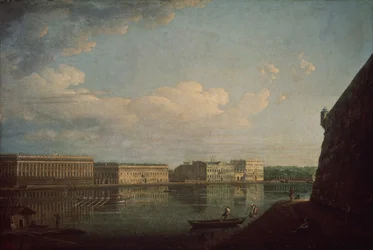Terraplenagem do palácio como vista da fortaleza de Pedro e Paulo, 1794
