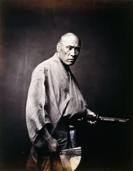 Um samurai japonês, c.1864-1866