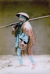 Coolie em vestido de inverno, Japão, 1882
