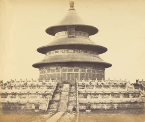 Templo sagrado do céu onde o imperador se sacrifica uma vez por ano na cidade chinesa de Pequim, outubro