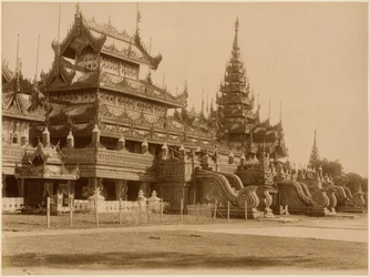 O Hman Kyaung ou o monastério de vidro, Burma, c.1890 (impressão de albume)