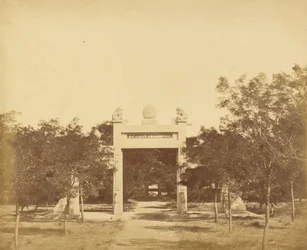 Tumba perto de Pa-li-k&39;um. A cena do início do ataque em 21 de setembro de 1860 perto de Pequim