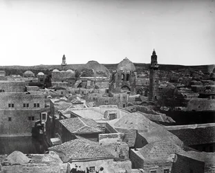Vista da Igreja do Santo Sepulcro e Poça de Ezequias, Jerusalém, 1857